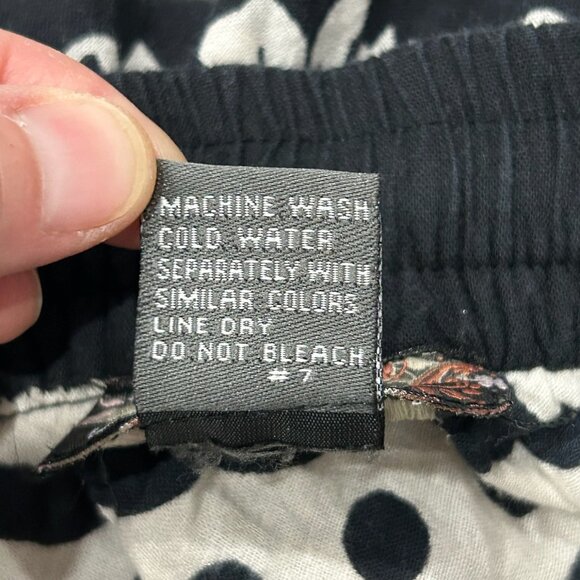 J Gee Boho Black & White Tribal Elastic Waist Asymmetrical Skirt Size L Flowy - Picture 7 of 9